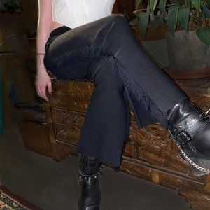 Black Fringe Trousers